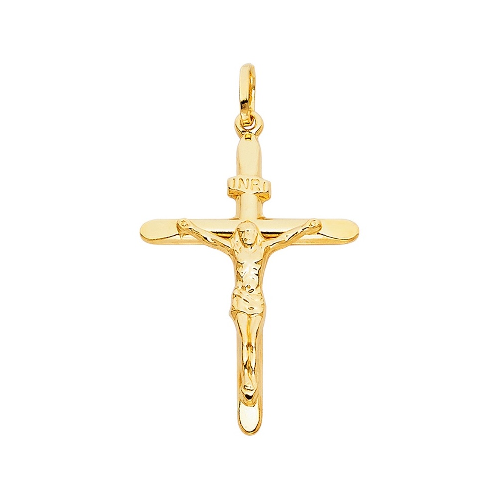 14K Yellow Gold  Religious Crucifix Pendant
